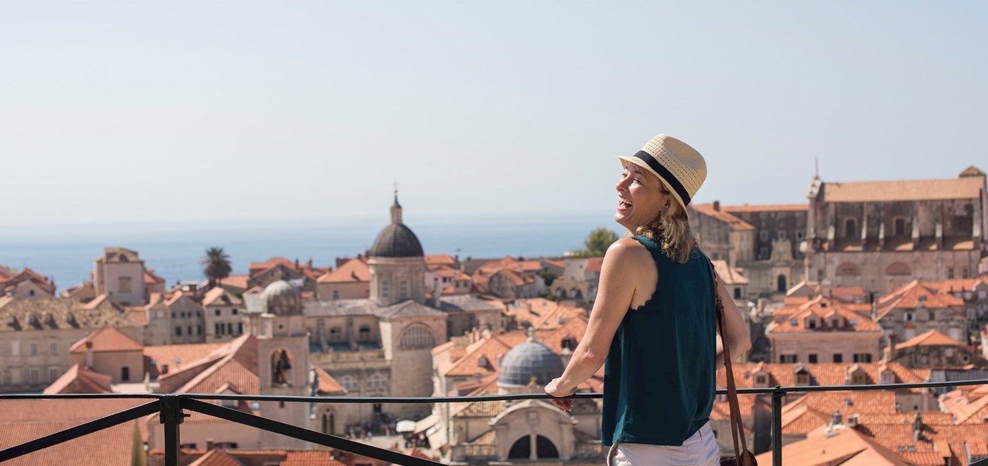 Woman in Croatia enjoying the sun